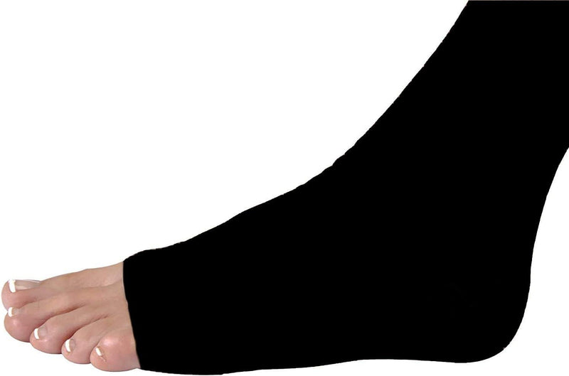 JOBST Relief Thigh High Open Toe Compression Stocking with Silicone Band in Black 15-20mmHg | 1 Pair
