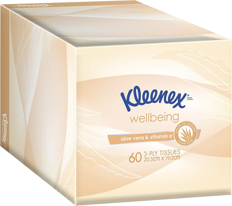 Kleenex Facial Tissues Aloe Vera & Vitamin E 3 Ply | Carton of 12 packets