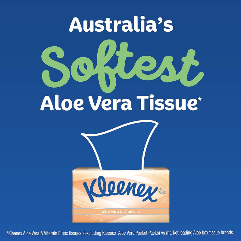 Kleenex Facial Tissues Aloe Vera & Vitamin E 3 Ply | Carton of 12 packets