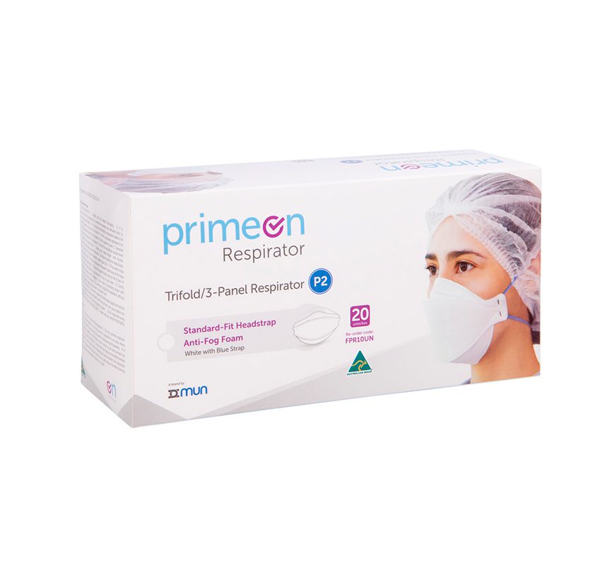 PrimeOn Trifold 3-Panel N95/P2 Respirator – Standard Fit