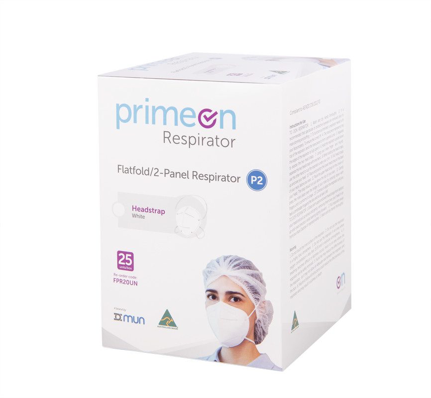 PrimeOn Flatfold 2-Panel N95/P2 Respirator – Standard Fit