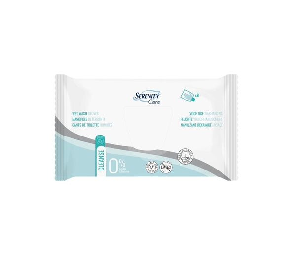 Serenity Care Wet Wash Gloves (Zero Alcohol & Perfume) | Carton of 24 Packs