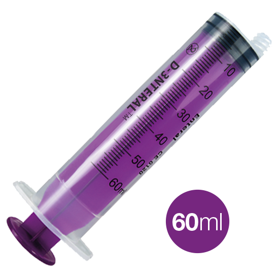 ENFIT D-3NTERAL Reusable Enteral Syringe 60ml, Sterile