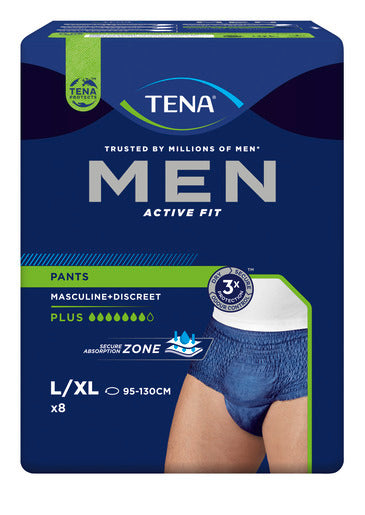 TENA Men Active Fit Pants Navy, Packet