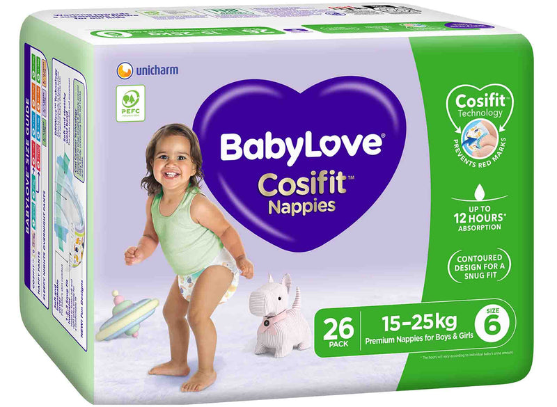 BabyLove Cosifit Nappies Junior Size 6 (15-25kg) | Pack of 26