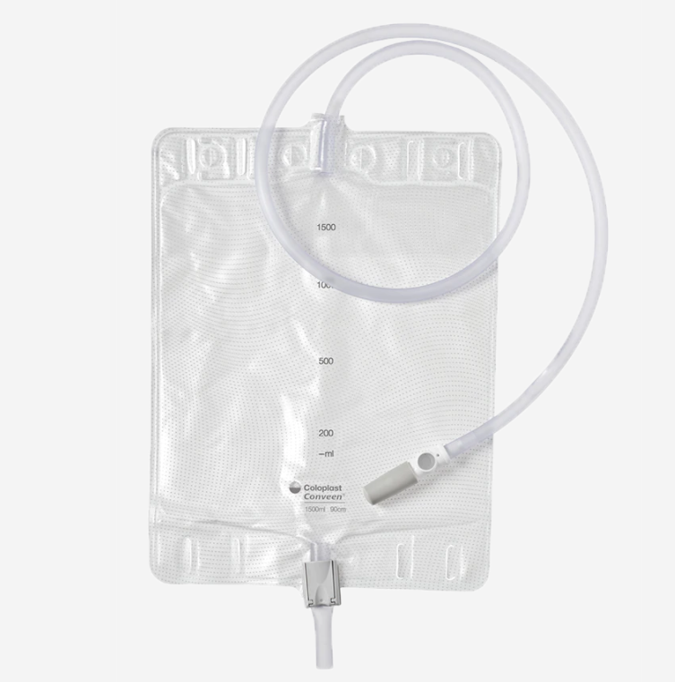 Conveen Overnight Bags, Non-Sterile, 90cm Tube with 1500ml Capacity | Pack of 10