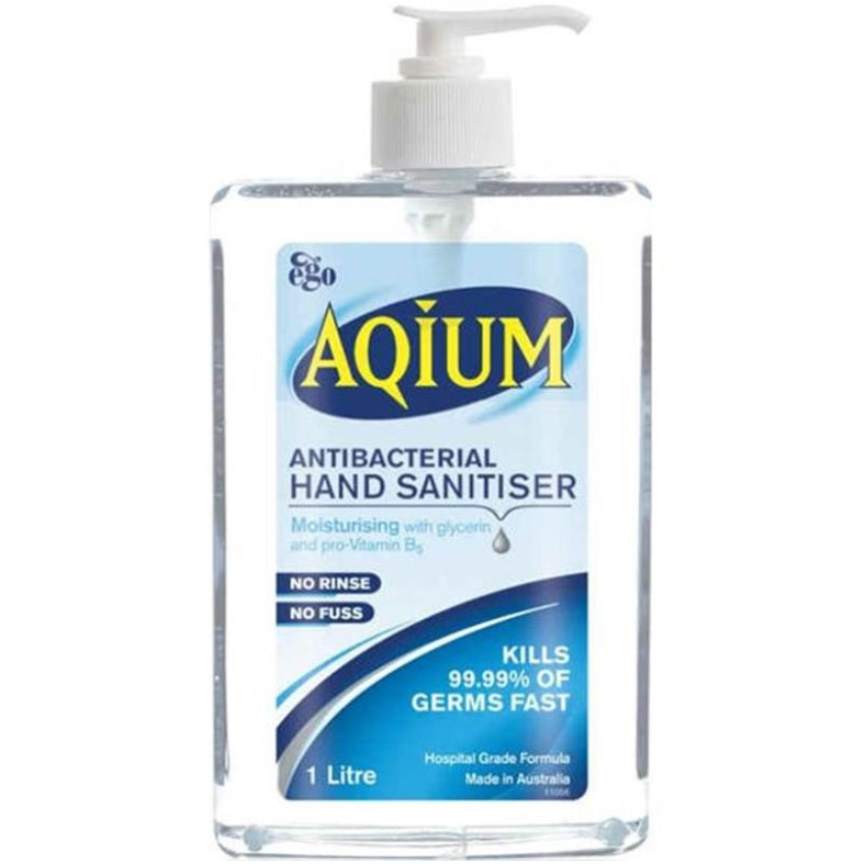 Ego Aqium Anti-Bacterial Hand Sanitiser Gel, 1L