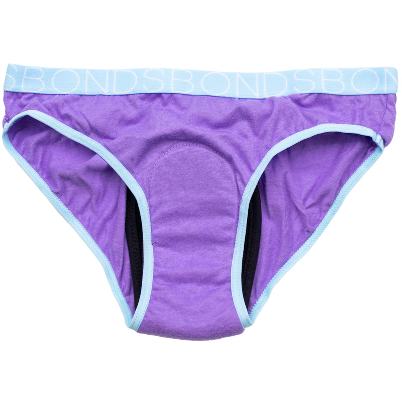 Girl's BONDS Bikini Brief with incontinence pad (4 pack)