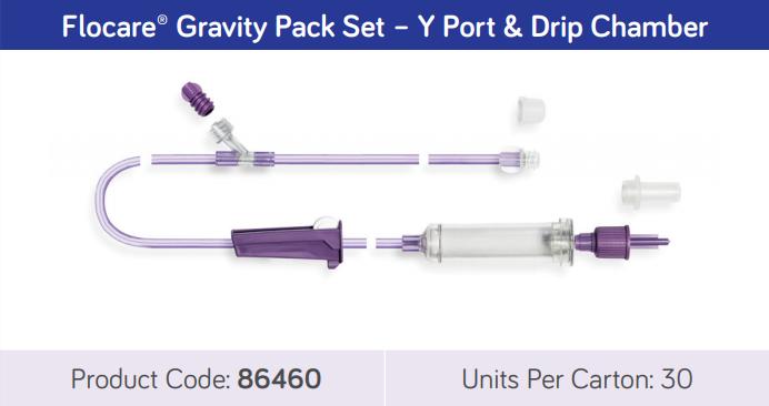 Flocare Pack Gravity Set - Y port | Carton of 30