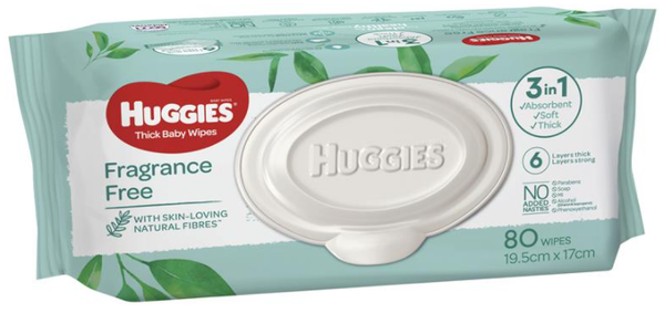 Huggies Baby Wipes Unscented Refill (80 pack)