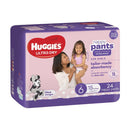Huggies Ultra Dry Nappy Pants for Girls Size 6 (15kg & Over) | Pack of 24