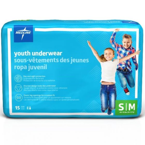 Medline Drytime Disposable Protective Youth Underwear | Carton