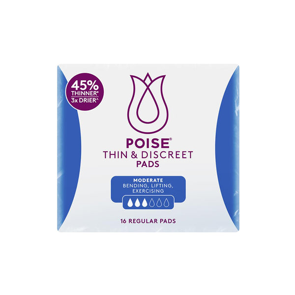 Poise Thin and Discreet Pad Regular | 16 per packet
